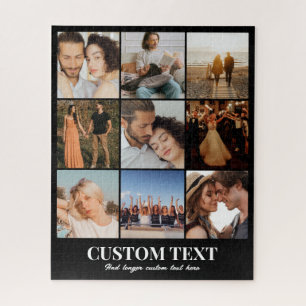 Custom Couple Photo Collage 9 Pictures 8x10 16x20 Jigsaw Puzzle