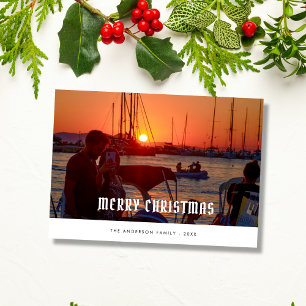 Custom couple photo elegant christmas Card
