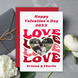 Custom Couple Photo Happy Valentine's Day Holiday Card