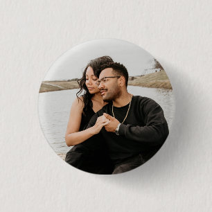 Custom Couple Photo Keepsake 3 Cm Round Badge