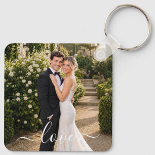 Custom Couple Photo Love Keychain Romantic Weddi