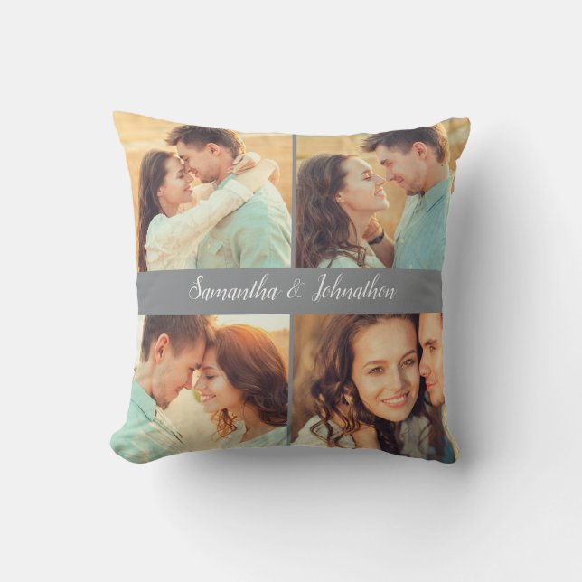 Custom Couple Photo Name Cushion (Front)