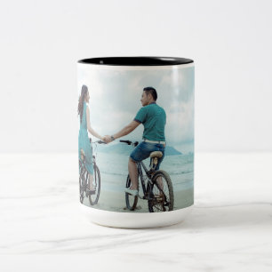 Custom Couple Photo Personalised Two-Tone Coffee Mug