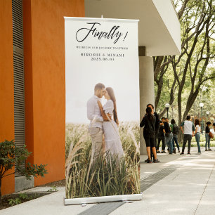 Custom Couple Photo Stand for Your Wedding Day Retractable Banner
