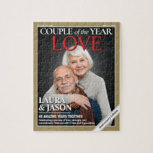 Custom Couple Puzzle, Custom Anniversary Magazine Jigsaw Puzzle