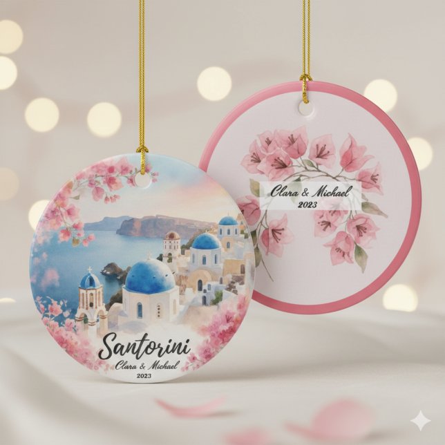 Custom Couple’s Travel Keepsake Ceramic Tree Decoration (Creator Uploaded)