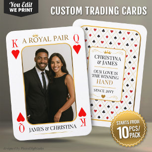Custom Couple Trading Card, King and Queen Poker Place Card