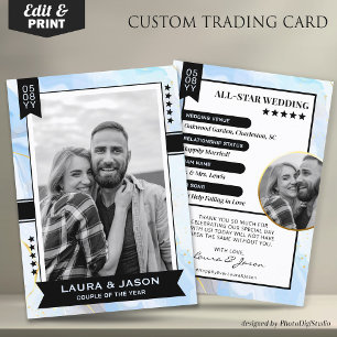 Custom Couple Trading Card, Wedding Thank You Calling Card