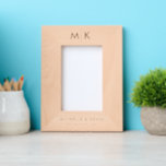 Custom Couple Wedding Modern Monogram Initials Etched Frames<br><div class="desc">A modern etched frame that can personalised to your names initials and wedding date. A simple yet modern script design that can be used as wedding gifts,  housewarming gifts,  bridal shower gift or home decor. A minimalistic etched frame design perfect for any occasion.</div>