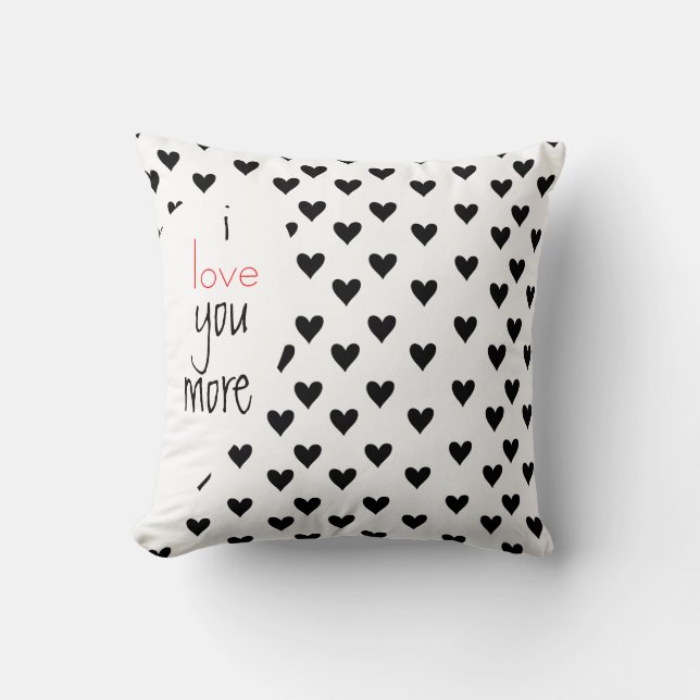 Custom Couples Black White Anniversary Valentine's Cushion (Front)