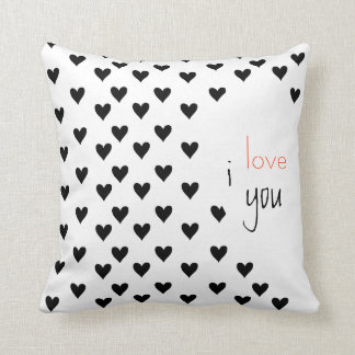 Custom Couples Black White Anniversary Valentine's Cushion