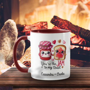 Custom Couples Funny Quote "Jam to My Toast" Mug