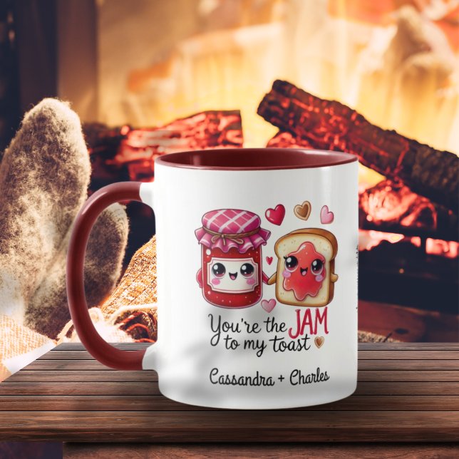 Custom Couples Funny Quote "Jam to My Toast" Mug (Custom Couples Funny Quote "Jam to My Toast" Mug)