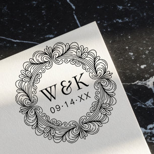 Custom Couple's Initials Wedding or Save the Date Self-inking Stamp