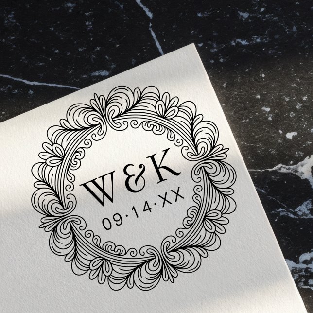 Custom Couple's Initials Wedding or Save the Date Self-inking Stamp (Creator Uploaded)