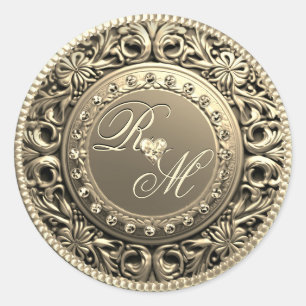 Custom Couples Monogram Gold Seal