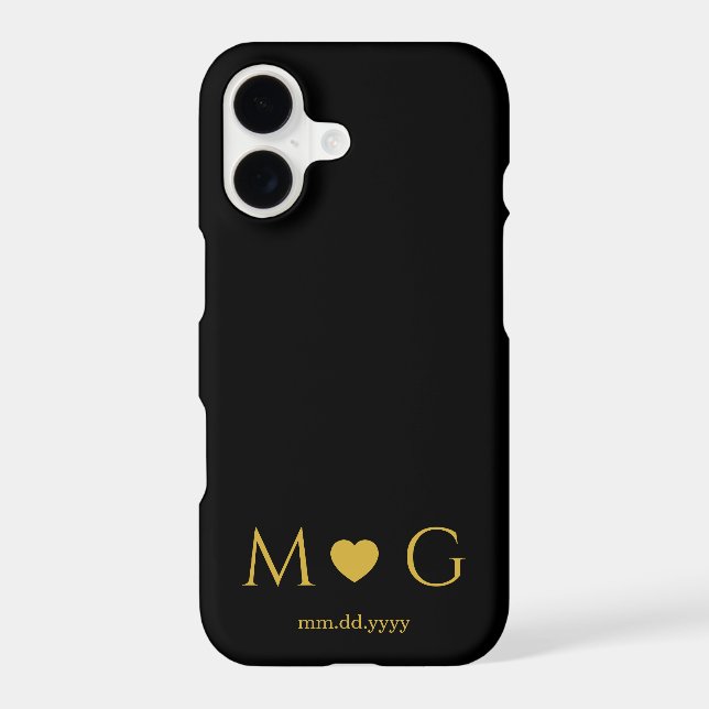 Custom Couples Monogram Heart Mark Black (Back)
