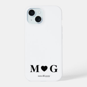 Custom Couples Monogram Heart Mark iPhone 15 Case