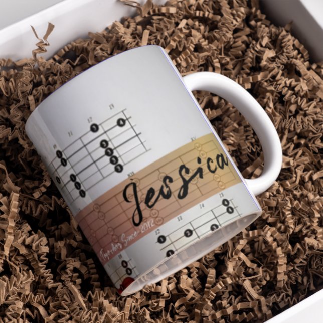 Custom Couple's Name Custom Name Guitar Music Mug (Creator Uploaded)