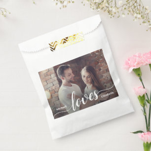 Custom Couples Photo Love Script Favour Bags
