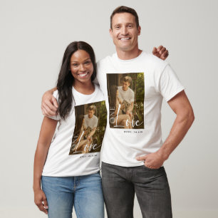 Custom Couples Photo T-Shirt Personalised One Love