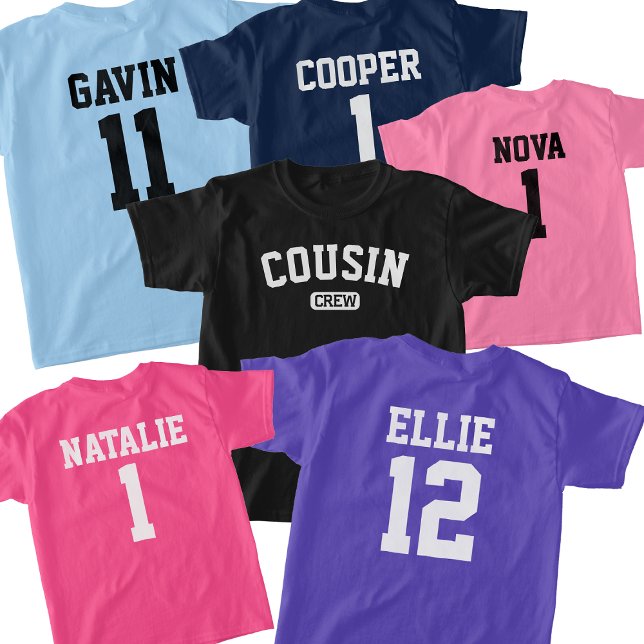 Custom Cousin Crew Matching Personalised With Name T-Shirt (Creator Uploaded)
