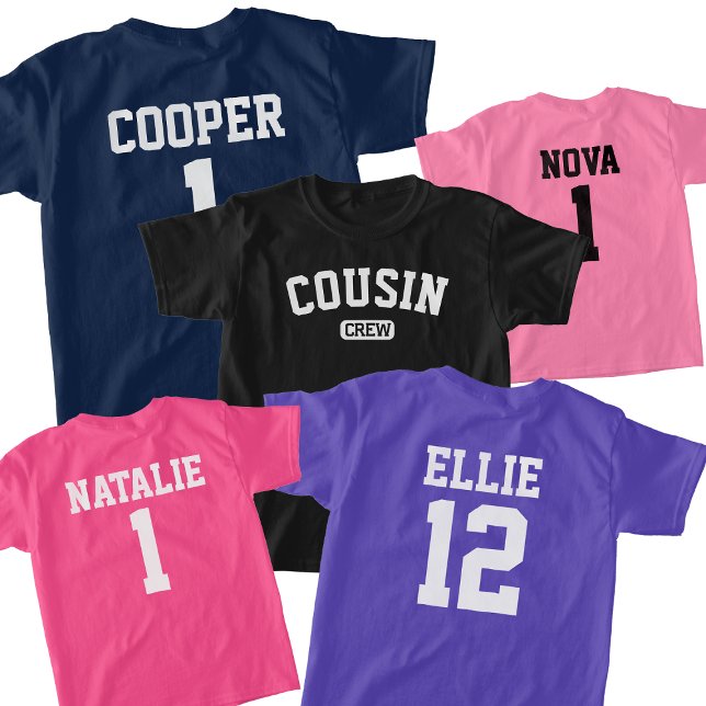 Custom Cousin Crew Matching Personalised With Name T-Shirt (Creator Uploaded)