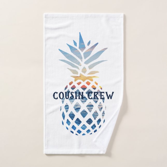 Custom Cousin Crew Tropical Family Vacation Hand Towel (Hand Towel)