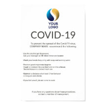 Custom Covid-19 Company Logo Safety Information