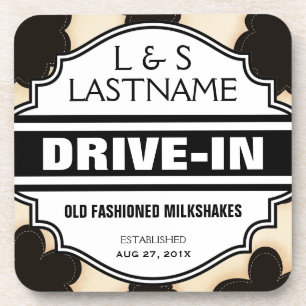 Custom Cow Dairy Farm Drive In Milkshakes Coaster