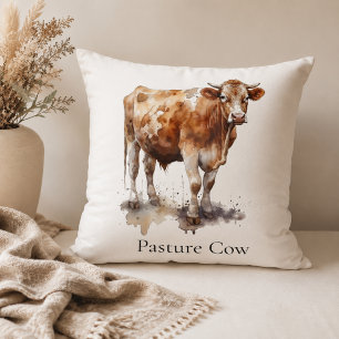 Custom Cow Farmhouse Cottage Accent Cushion