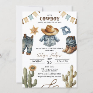 Custom Cowboy Baby Shower Invitation