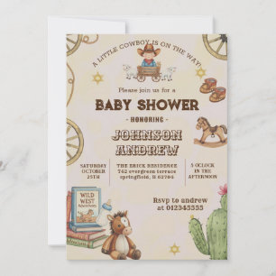 Custom CowBoy Baby Shower party Invitation