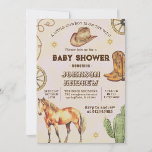 Custom CowBoy Baby Shower party Invitation
