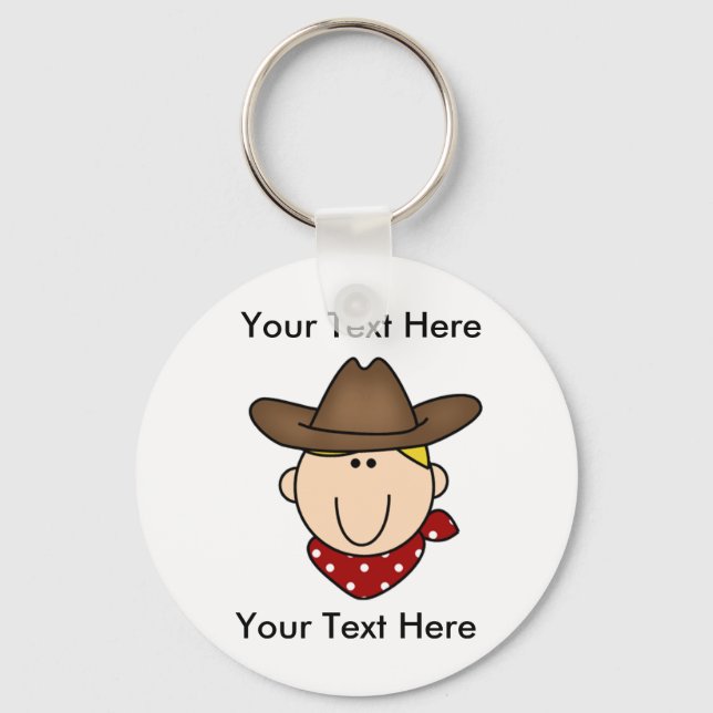 Custom Cowboy Blonde Keychain (Front)