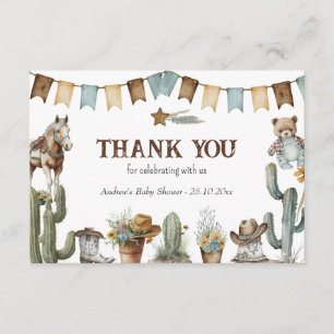 Custom Cowboy Thank You Printable Card