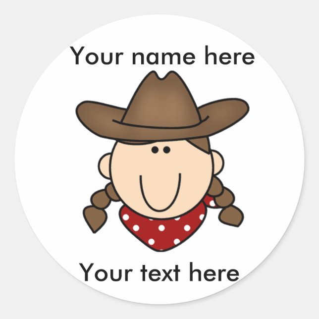 CUSTOM COWGIRL BROWN Sticker (Front)
