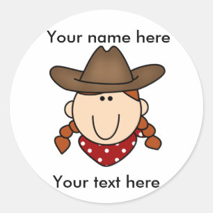 custom cowgirl red Sticker