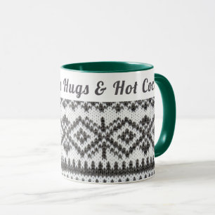 Custom Cozy Oatmeal Winter   Hugs & Hot Cocoa  Mug