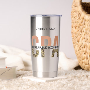 Custom CPA Certified Public Accountant Leopard Insulated Tumbler