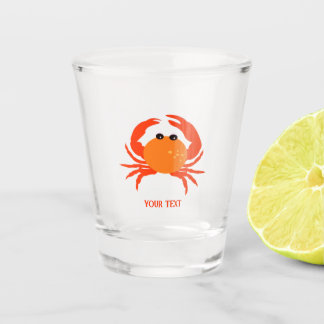 Custom crab red hot orange simple clean fresh shot glass