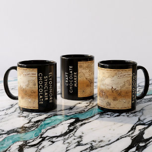 Custom Craft Chocolate Maker Vintage Cacao Map Mug