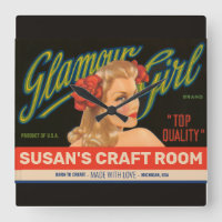 Custom Craft Room Vintage Glamour Girl Ad Art