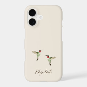 Custom Cream Beige Hummingbird Case-Mate iPhone Ca