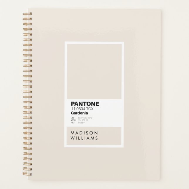 Custom Cream Notebook | Personalised Gardenia  Planner (Front)