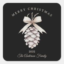 Custom cream white pinecone Christmas gift