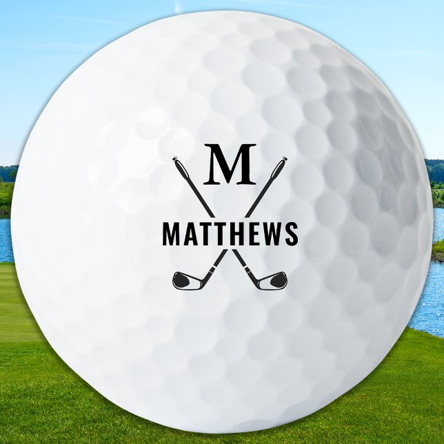 Custom Create Golfer Personalised Monogram & Name Golf Balls (Creator Uploaded)