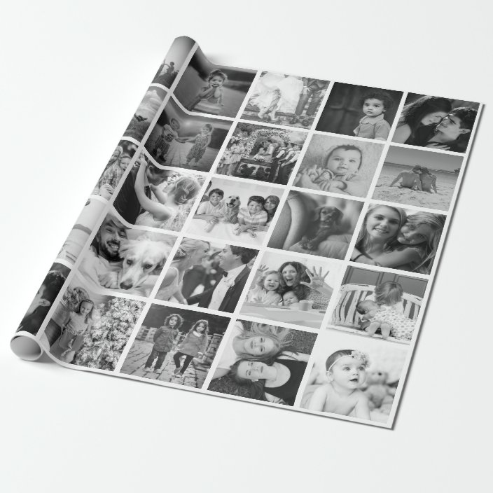 Custom CreateYourOwn 30 Photo Collage Gift Wrapping Paper Zazzle.co.uk