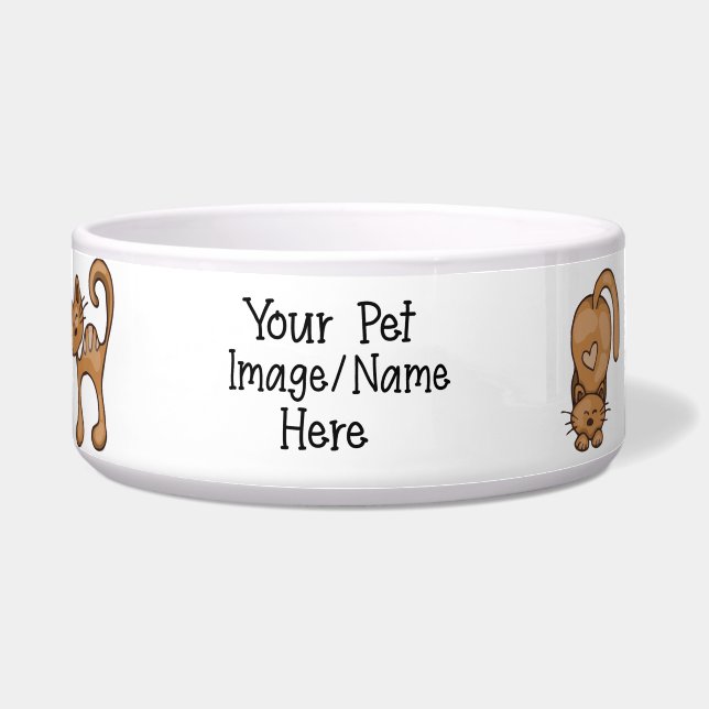 Custom Create Your Own Decorated Pet Cat Food Bowl (Front)