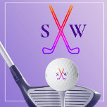 Custom Create Your Own Golf Theme Monogrammed Balls<br><div class="desc">Logo style golf clubs with your monogram initials. Perfect and simple golf theme to create your own personalised golf balls. Great as a gift for those that love to play golf.</div>